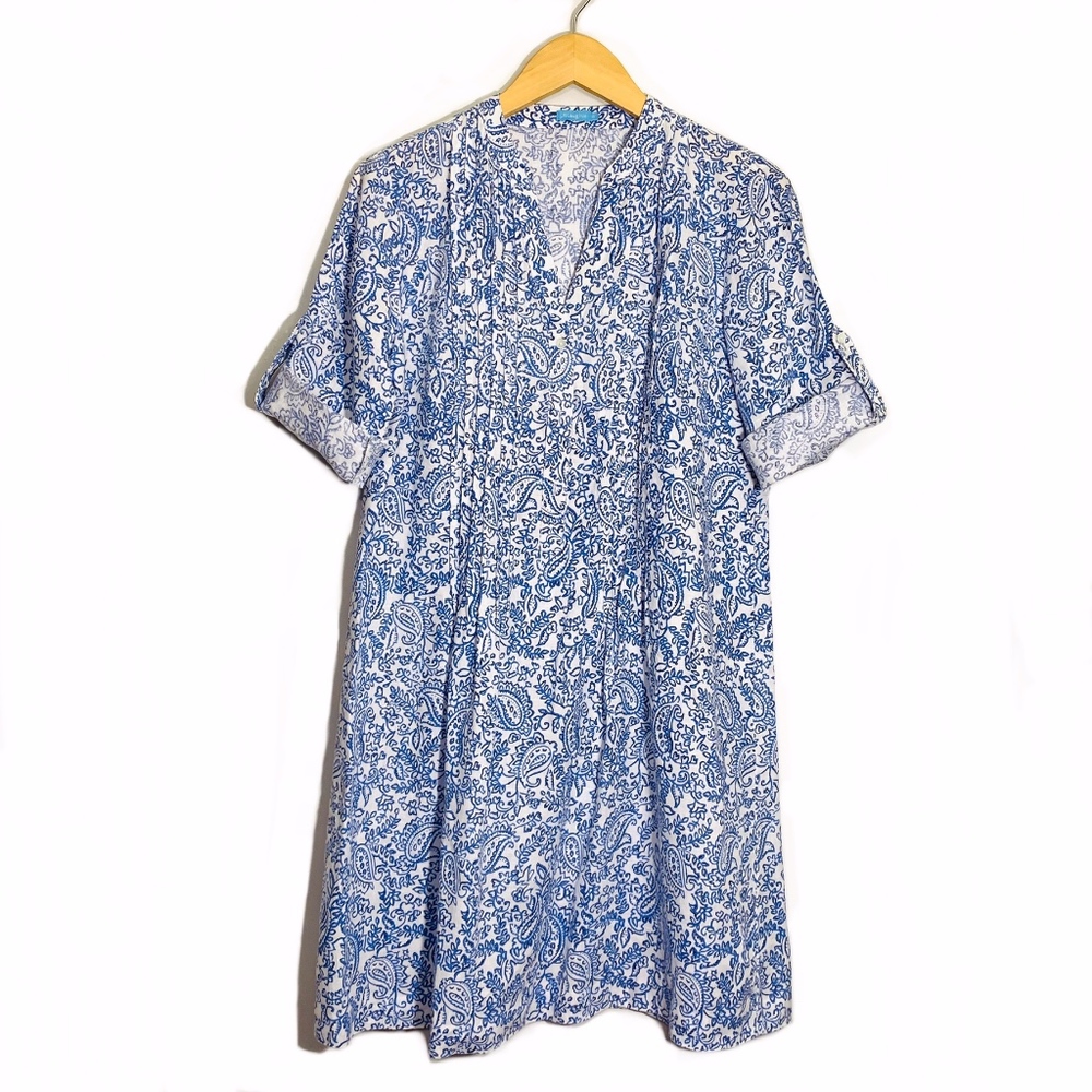 J. Mclaughlin Linen Tab Sleeve Shift Dress Size XS